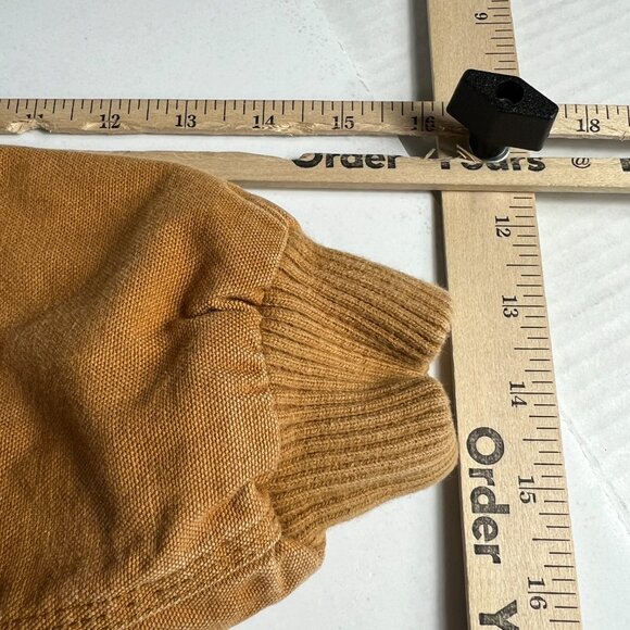 Carhartt Duck Canvas Quilted Jacket Youth Small 7-8 Tan Full Zip Hooded Bomber - Picture 10 of 16